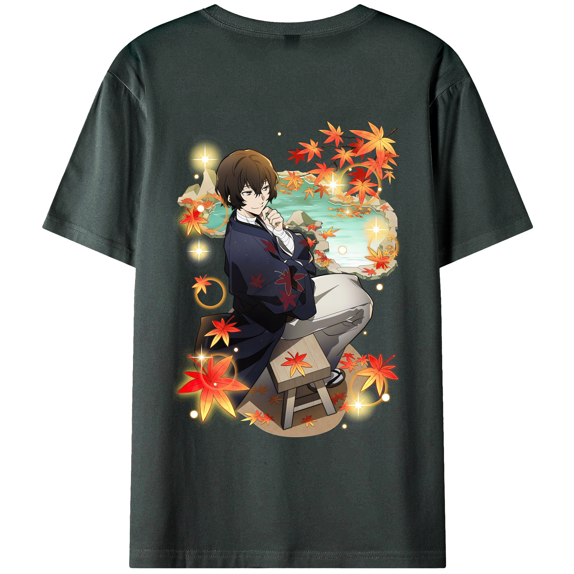 （画像用） 文豪ストレイドッグス Bungo Stray Dogs 綿100％ メンズ半袖Tシャツ（バックプリント） 通気性